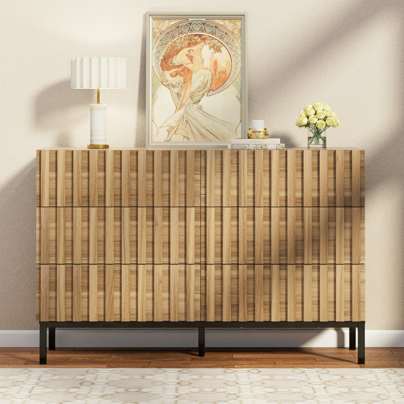 Commode double 6 tiroirs 47,24 po Sevyn Endress, Nature