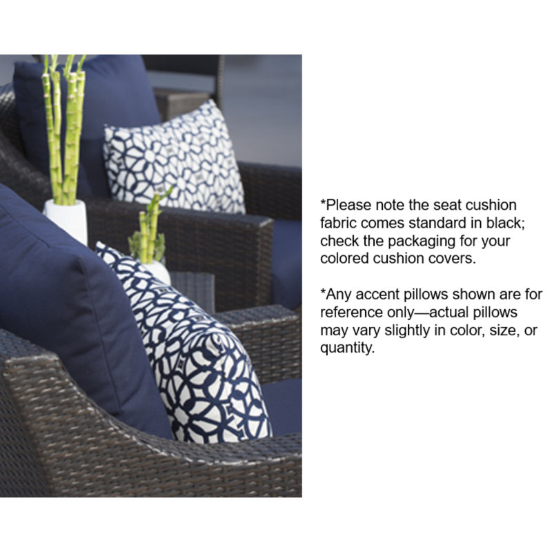 8 Piece Sunbrella Outdoor Patio Dining Chairs, Gray, Gray