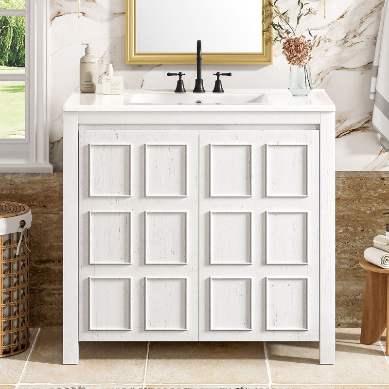 36" Single Bathroom Vanity Set, Antique White