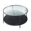 Table Modern Home: 2 pièces avec plateau en verre noir et base en métal pour la collection Living: Occasional