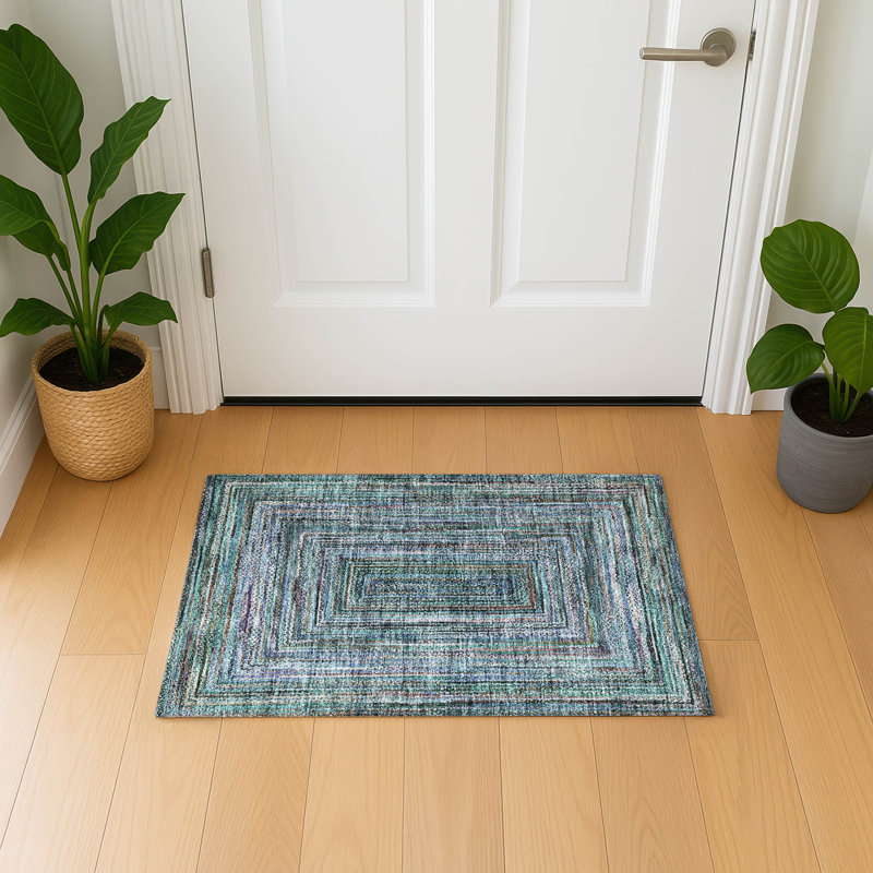 Premium Machine Washable Bucz AMF1725 Geometric Rug, Rectangle 1'8" x 2'6"