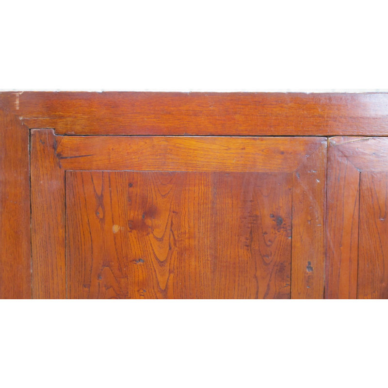 Antique Square Corner Elm Storage Cabinet