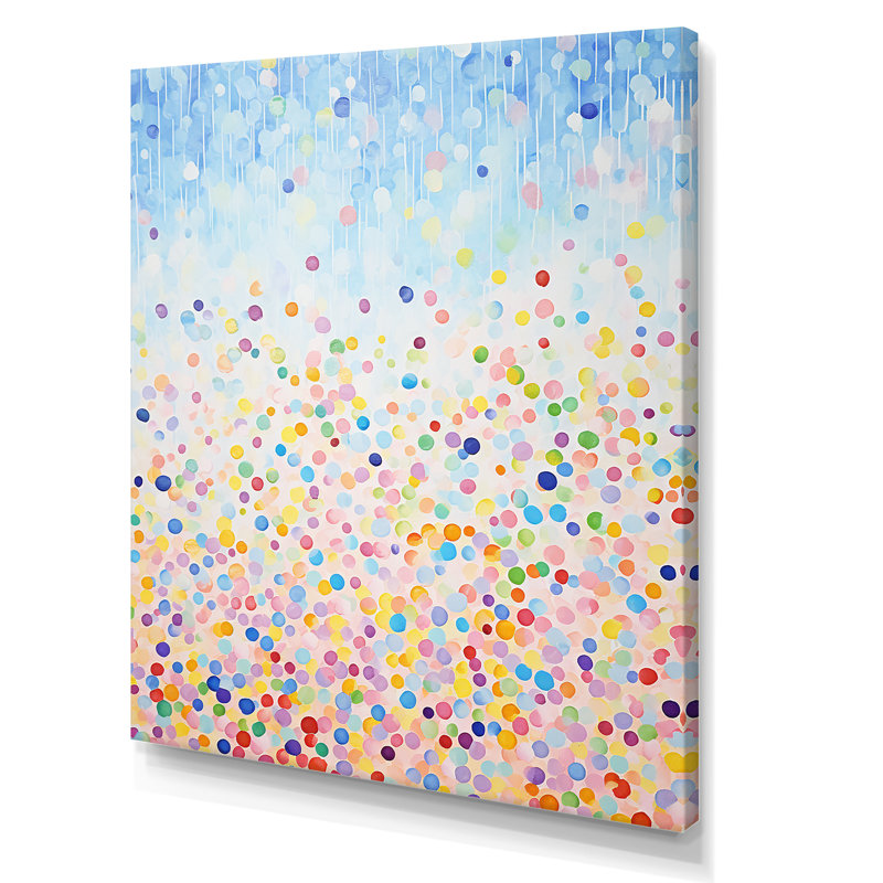 " Minimalism Rainbow Dot ", Wrapped Canvas, 32" H x 24" W x 1" D