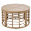 Ensemble de mobilier de jardin modulaire 7 pièces en rotin PE résistant aux intempéries, avec coussins épais et oreillers, canapé d'angle modulaire et table basse ronde pour jardin, terrasse ou balcon, beige
