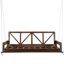 Balancelle de patio simple en bois d'acacia, structure de lit de véranda suspendue moderne avec cordes de chanvre de 16,4 pi-1659342853