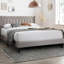 Cadre de lit tête de lit à motif de losanges moderne en tissu pour grand lit 1pc-2007269445