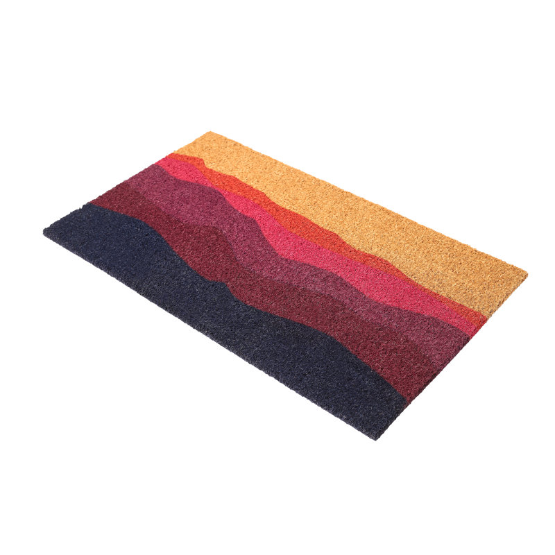 Paillasson Teshika Shades of Dawn, Shades of Dawn - Red Multi, 18 po x 30 po - antidérapant