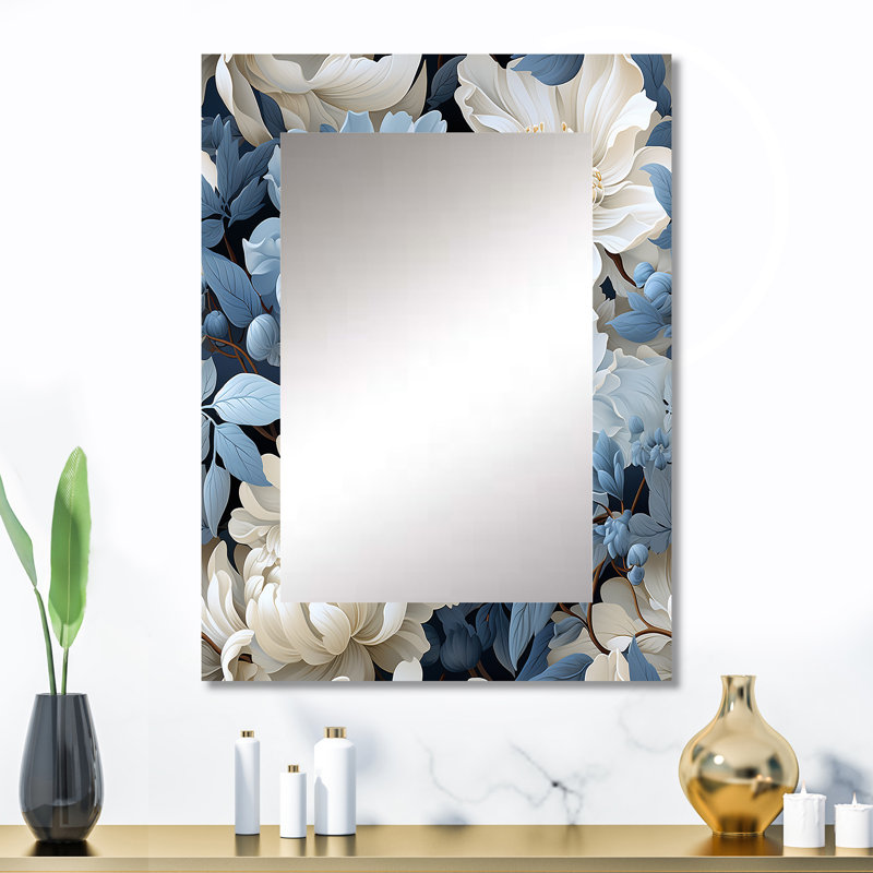 «Blencoe Misty Whispers Moody», miroir floral, 32 po x 24 po