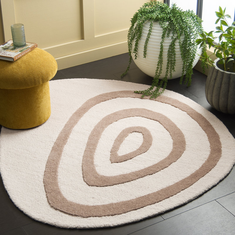 Tapis en coton touffeté à la main Novelty, Nouveauté 5 pi x 5 pi