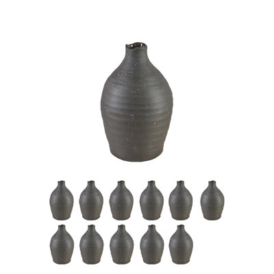  Vase en céramique noire Artisan
