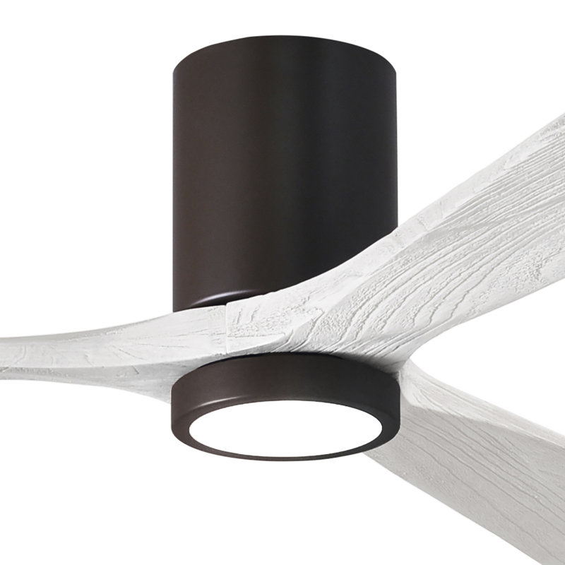 Irene LED Ceiling Fan, Textured Bronze, Matte White, 52"