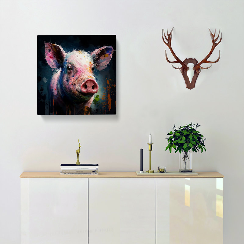 Pig Palette Knife No.1 - No Frame Print, 50cm H x 50cm W x 3cm D