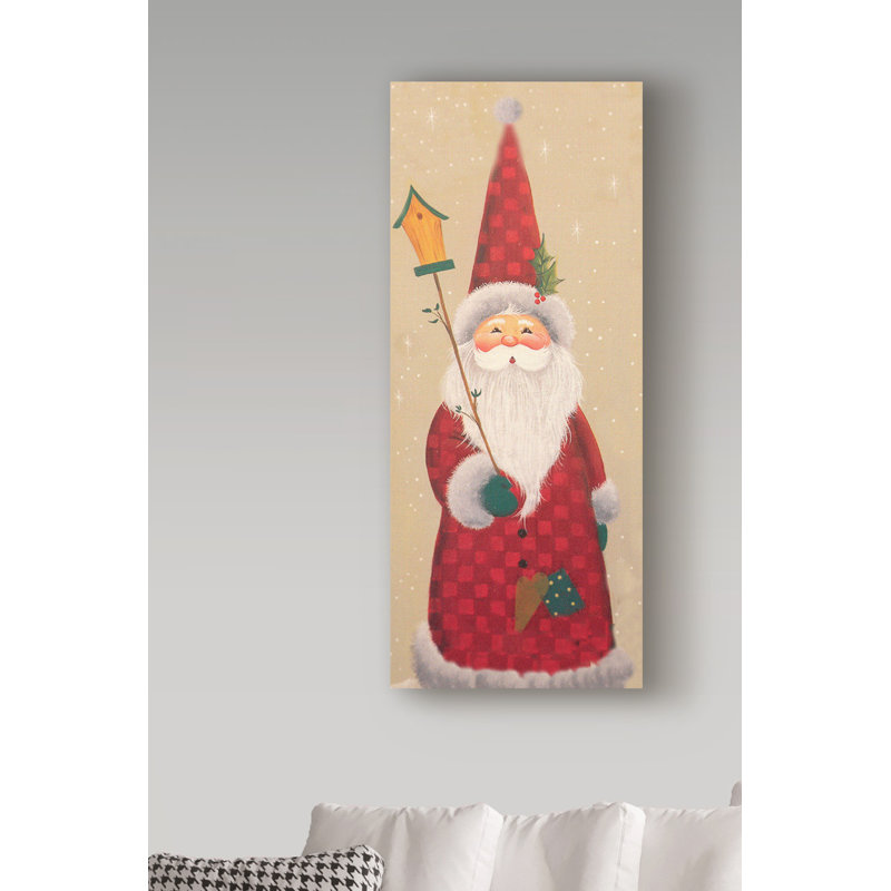 « pères noël nichoir », art sur toile, H 24 po x l 10 po x P 2 po