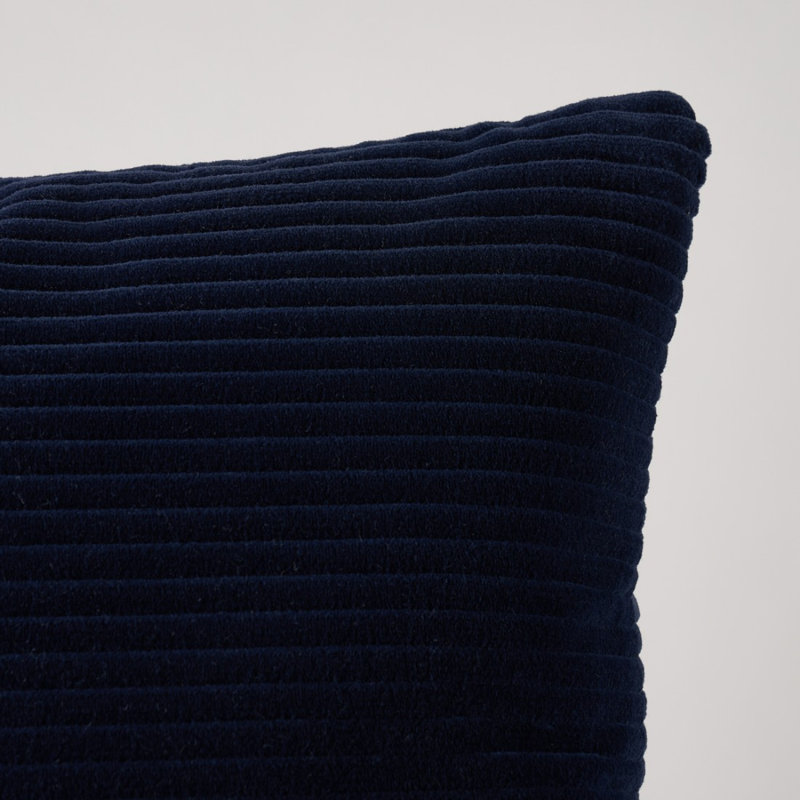 Wyatt Corduroy Throw Pillow, 22" x 22", Navy