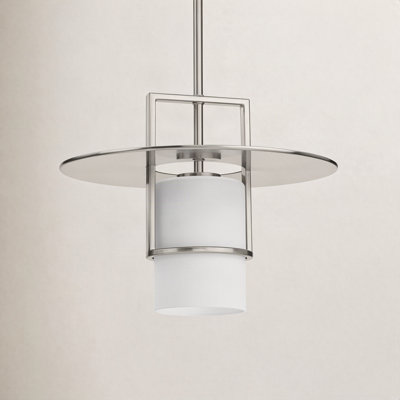 Cinder Single Light Etched Glass Dimmable Pendant
