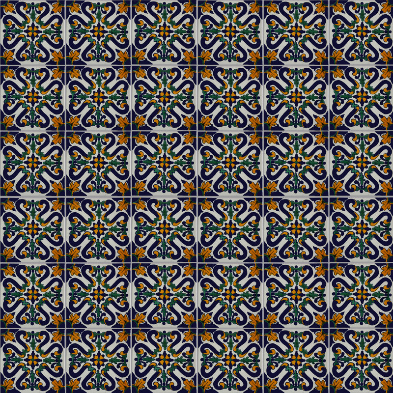 6 "x 6" 4 pièces TalaMex Ures tuile d'argile mexicaine faite à la main dosseret mosaïque