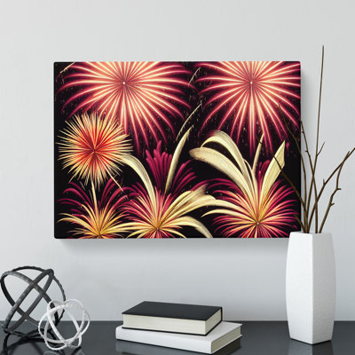 Tremendous Fireworks - Wrapped Canvas