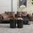 Nesting Storage Ottomans Set of 2 with Lids, Hidden Space
