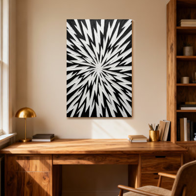 Motif étoilé rayonnant noir et blanc tendance