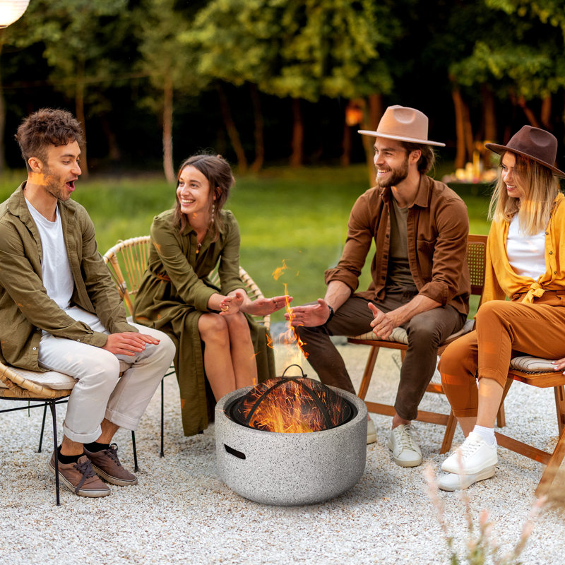 Round Iron Wood Burning Smokeless Fire Pit