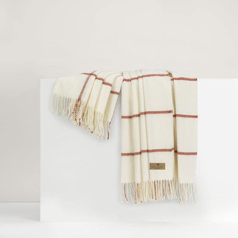 Lexington Plaid Throw, Spicy Orange