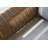 Brown Wicker Outdoor Ottoman; Pacific Fog Gray