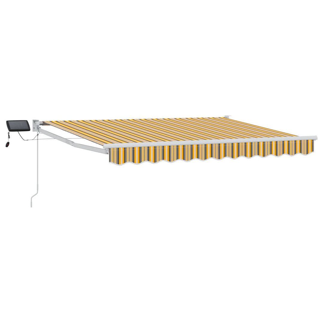 vidaXL Manual Retractable Awning with LEDs Outdoor Sun Shade Garden Solution