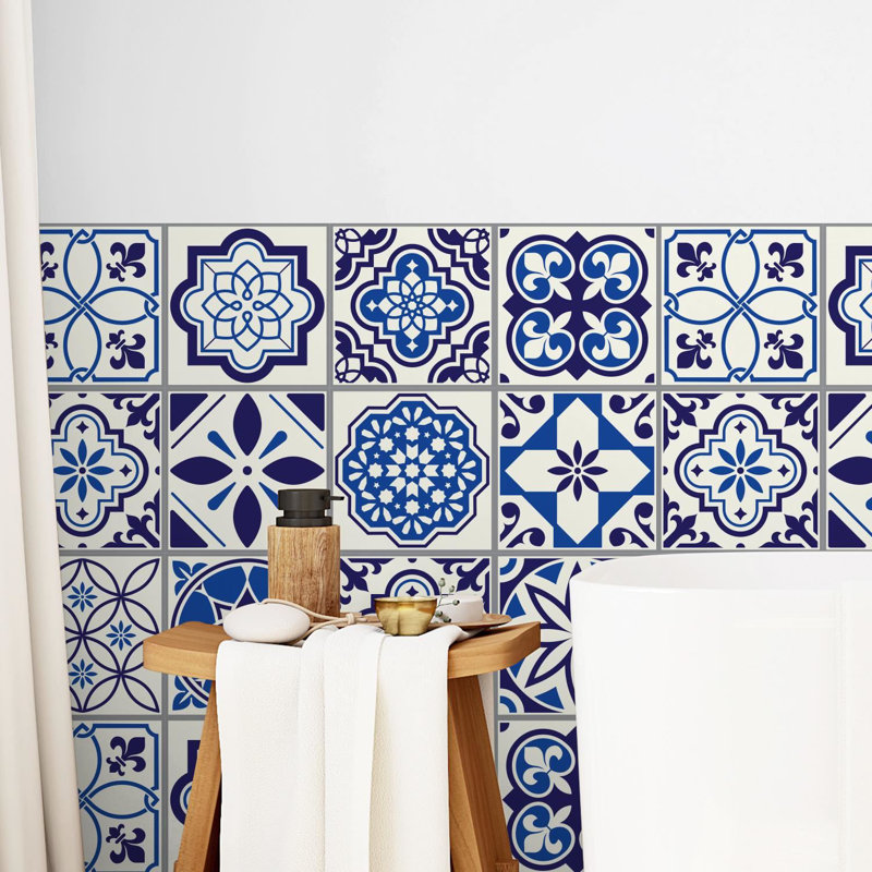 96.77cm W x 96.77cm L PVC Peel and Stick Mosaic Tile