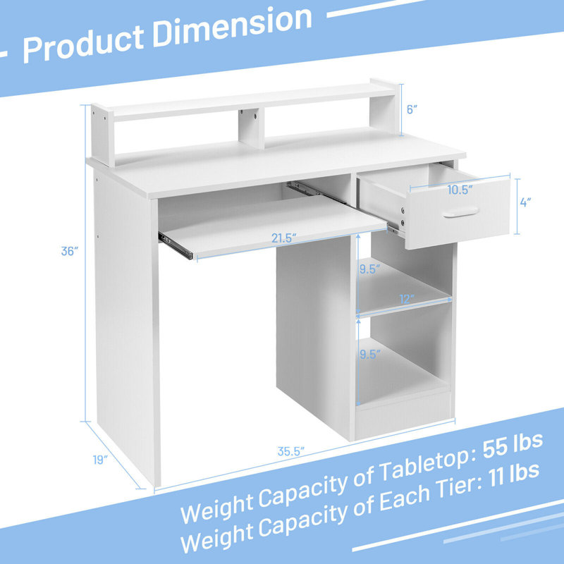 Bureau d'ordinateur pour ordinateur portable Latitude Run®, Blanc