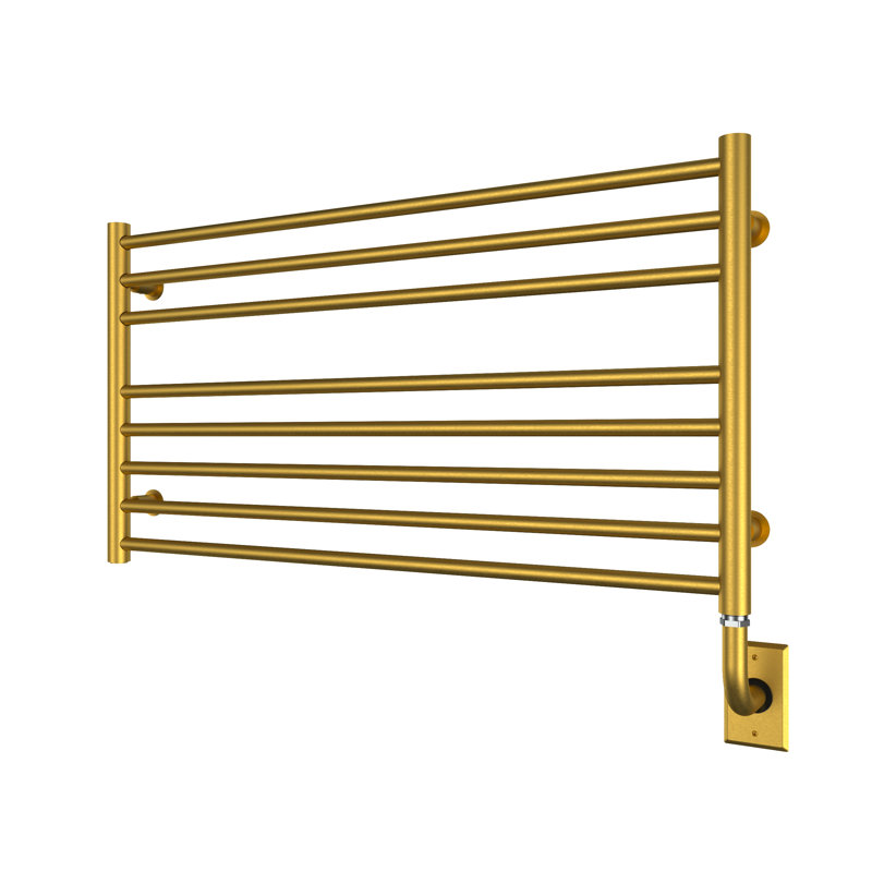 Porte-serviettes chauffant mural 35,5 po x 19 po Sorano, Or brossé, H 19 po x l 35,5 po x P 2,75 po
