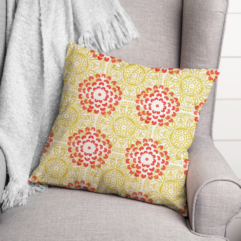 Housse et insert de coussin extérieur d'extérieur, Jaune