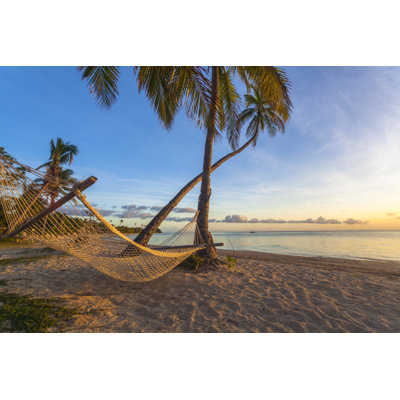 Sunset On Beach - Wrapped Canvas Print