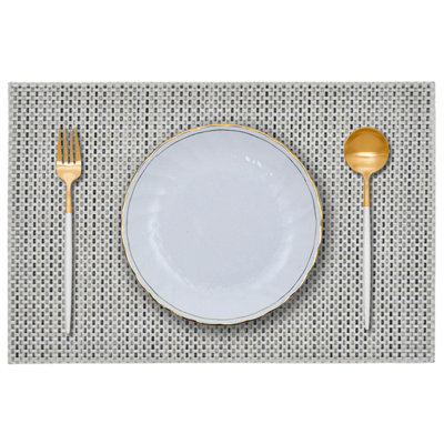 Elegant Rectangular PVC Placemats Set with Heat Resistance for Stylish Dining Table and Christmas Decor