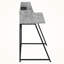 Bureau d'ordinateur Ellingham Huche avec tablette en gris avec finition en métal, H 38,95 po x l 47,14 po x P 23,46 po