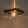 2-light Transparent Wavy Glass Flush Mount