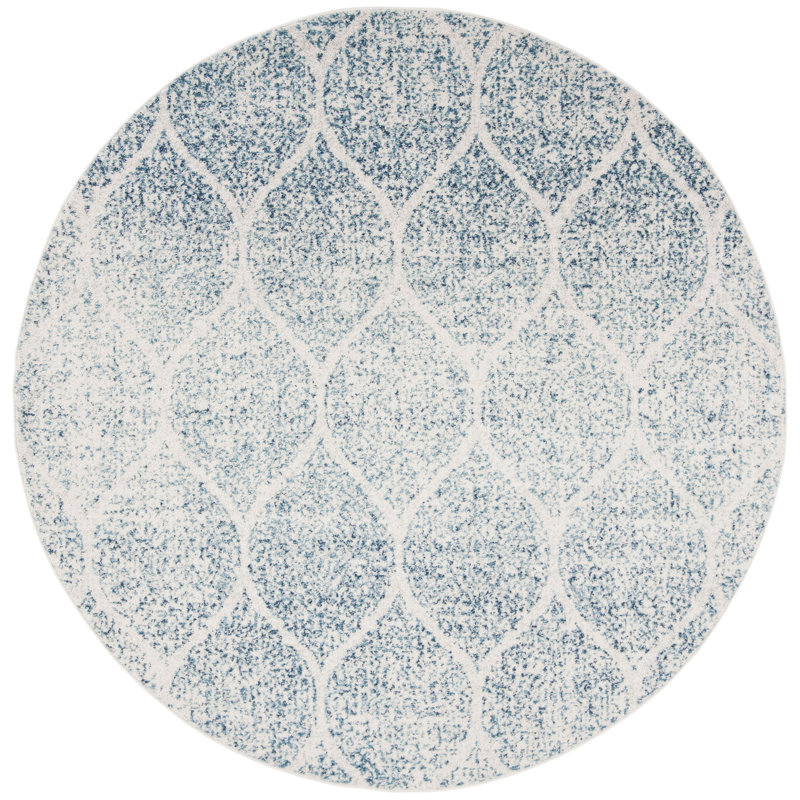Balcom Performance Geometric Rug, Round 6'7"