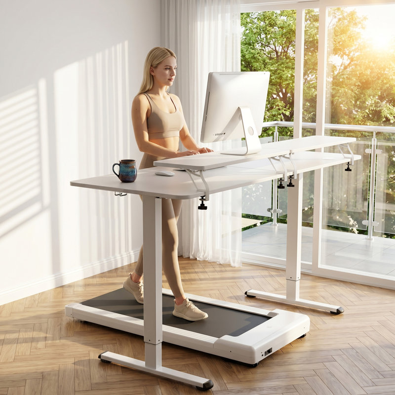 Bureau de jeu debout à hauteur réglable Kreutzer, Blanc / blanc, H 28,7 po x l 62,99 po x P 23,62 po