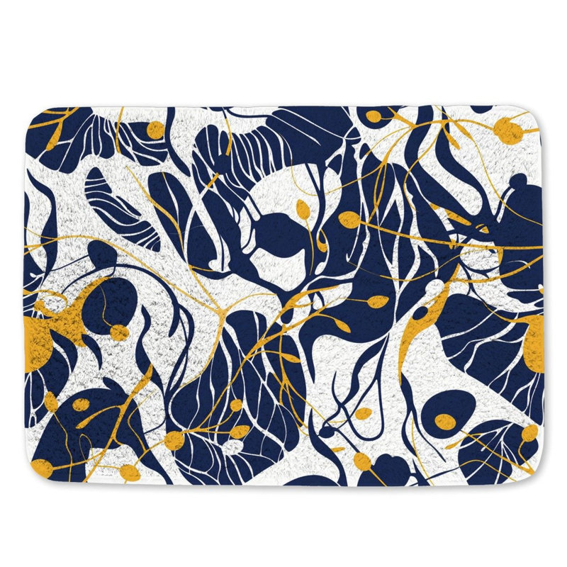 Motif floral pour tapis de bain, L 17 po x L 24 po