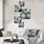 Ensemble de 5 décorations murales blanches et bleues Zinnias Bounty - Zinnias