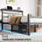Bed Frame with LED Headboard Shelf, Bed Frame with Charging Station, Heavy Duty Steel Slats-1683108105