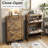 24" W Farmhouse Shoe Cabinet Storage For Entryway, Freestanding Organizer With 2 Flip Drawers-42198280