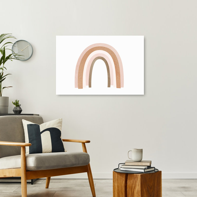 «Terracotta Rainbow Abstract Architecture City», reproduction d'art murale, H 24 po x l 36 po