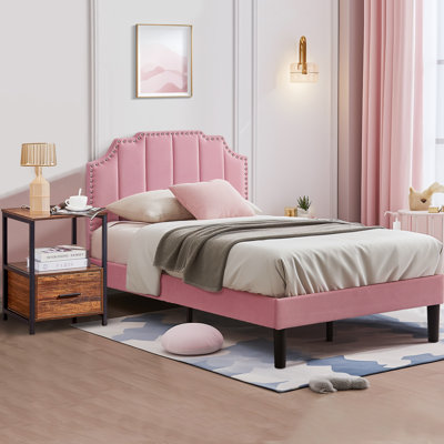 Bedroom Set Bed Frame And Nightstand 2 Piece(Set Of 2)