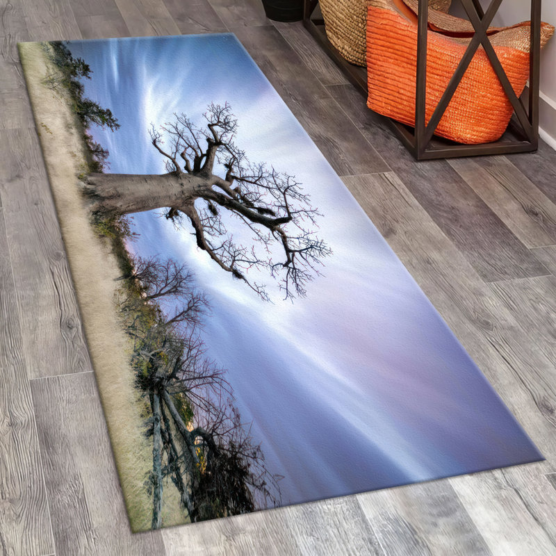 Stunning Non-Woven Thin Printed Rug with Floral and Paisley Motifs Enhances the Elegance of Your Interior Decor
