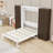 Queen Wood Murphy Bed with Foldable Push-Pull Cabinets-52534894