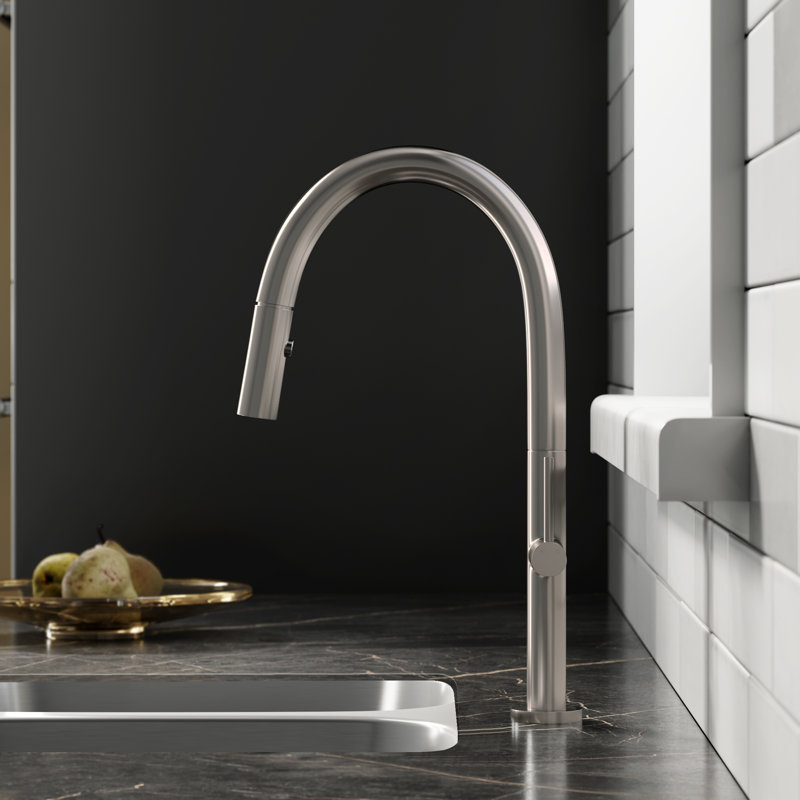 Chalet Single Handle, Pull-Down Kitchen Faucet, Brushed Nickel
