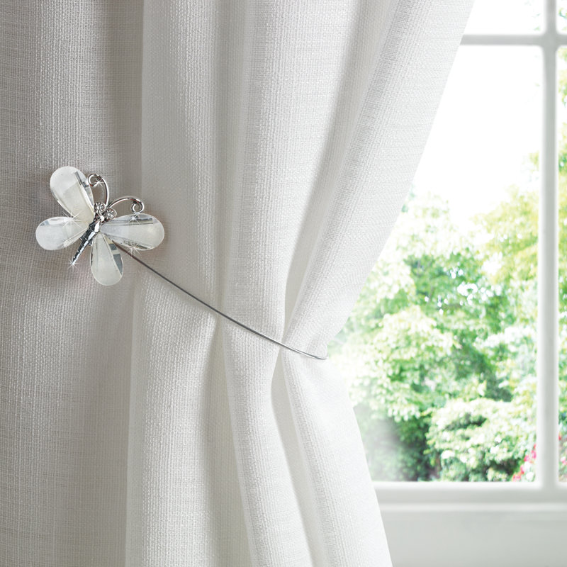 Avtepe Magnetic Butterfly Curtain Holdback/Tieback, Cream