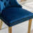 Contemporary Velvet Upholstered Dining Chair, Tufted Solid Wood, Golden Stainless Steel Legs, Nailhead Trim, Set of 2, Blue & Gold-1493760885-1493760843-1493760884