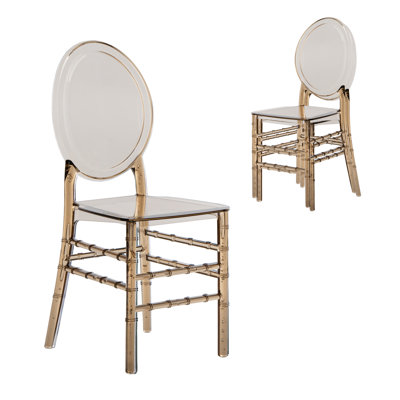 Techni Home Stackable Ghost Style  Acrylic Event Chairs – Set of 2
