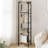 Everlene Bookshelf, Book Shelf, Industrial Bookcase with 2 Hooks, Coner Shelf Storage Organizer for Home Office, Living Room, Bedroom, Kitchen, Rustic Brown-1194000911-1185652454